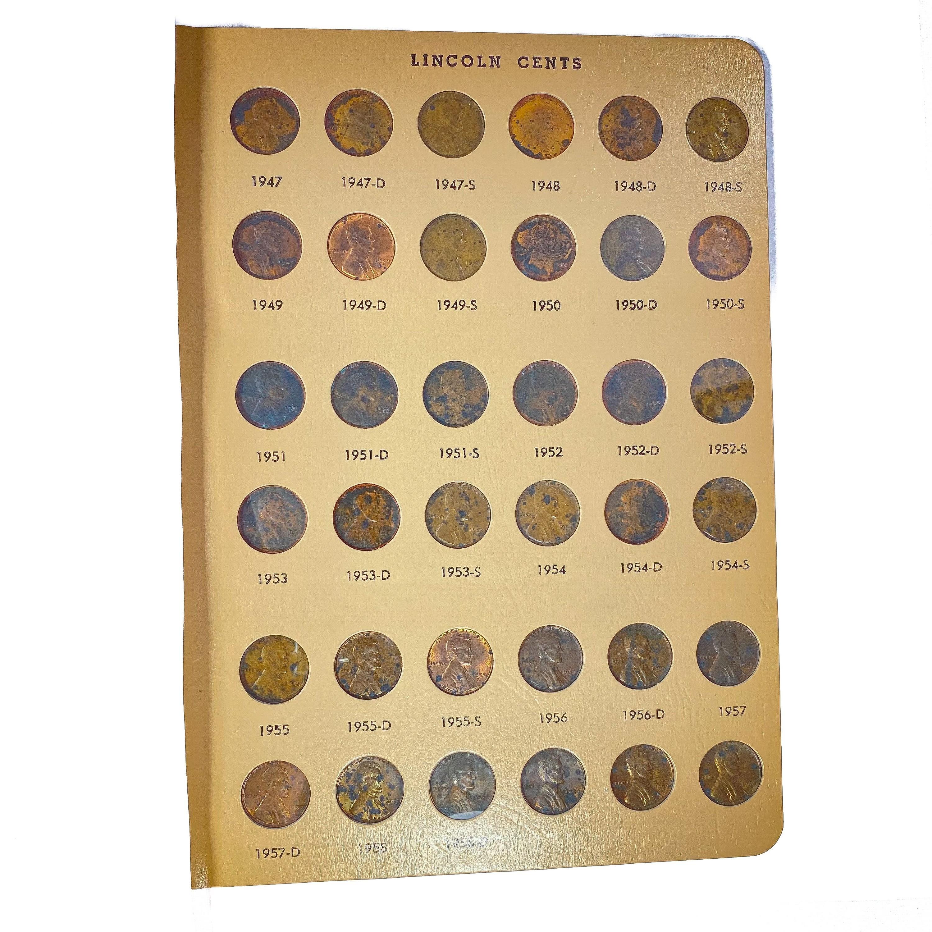 1909-1960 Lincoln Cent Book (131 Coins)