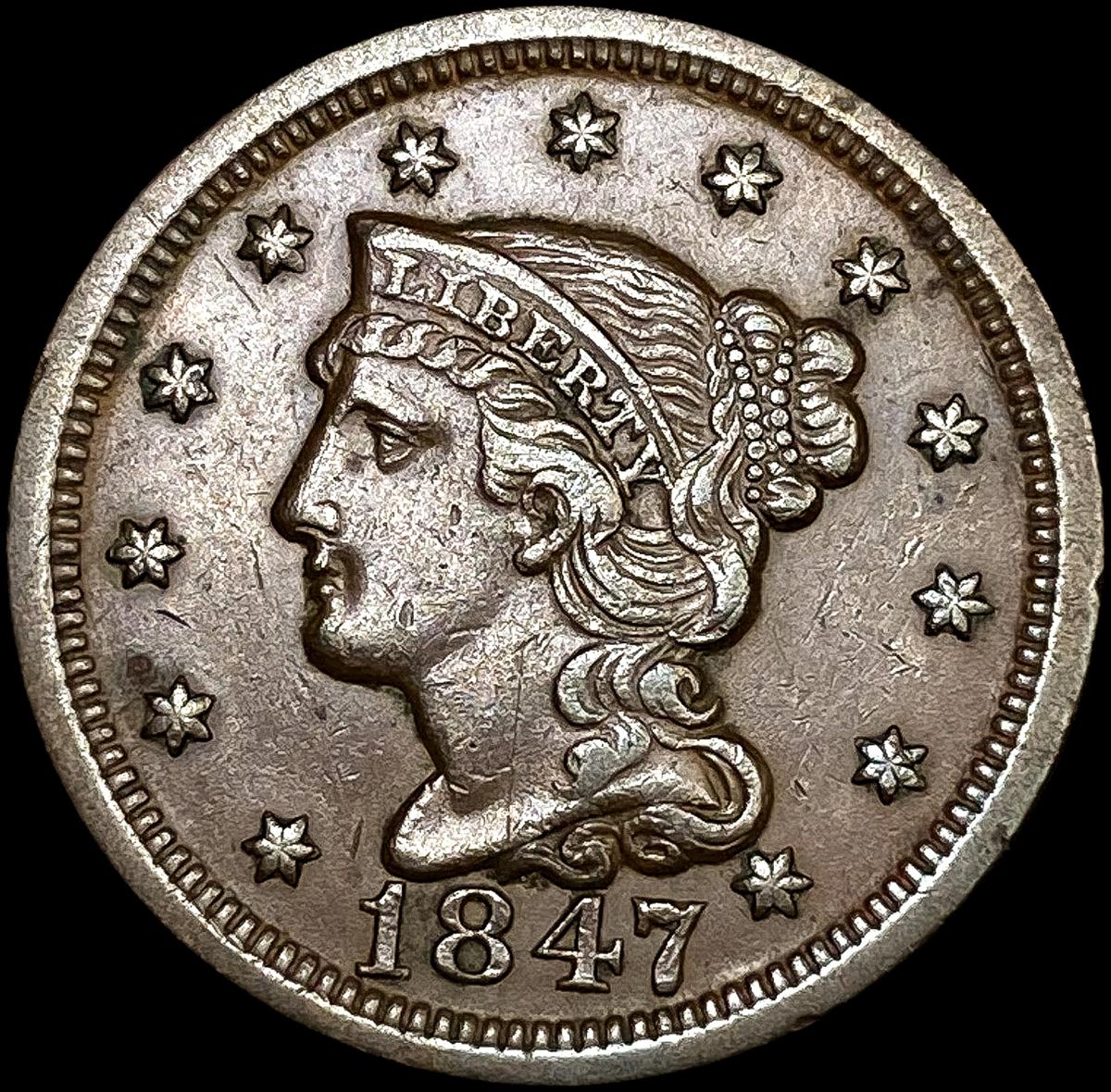 1847 Braided Hair Large Cent CHOICE AU