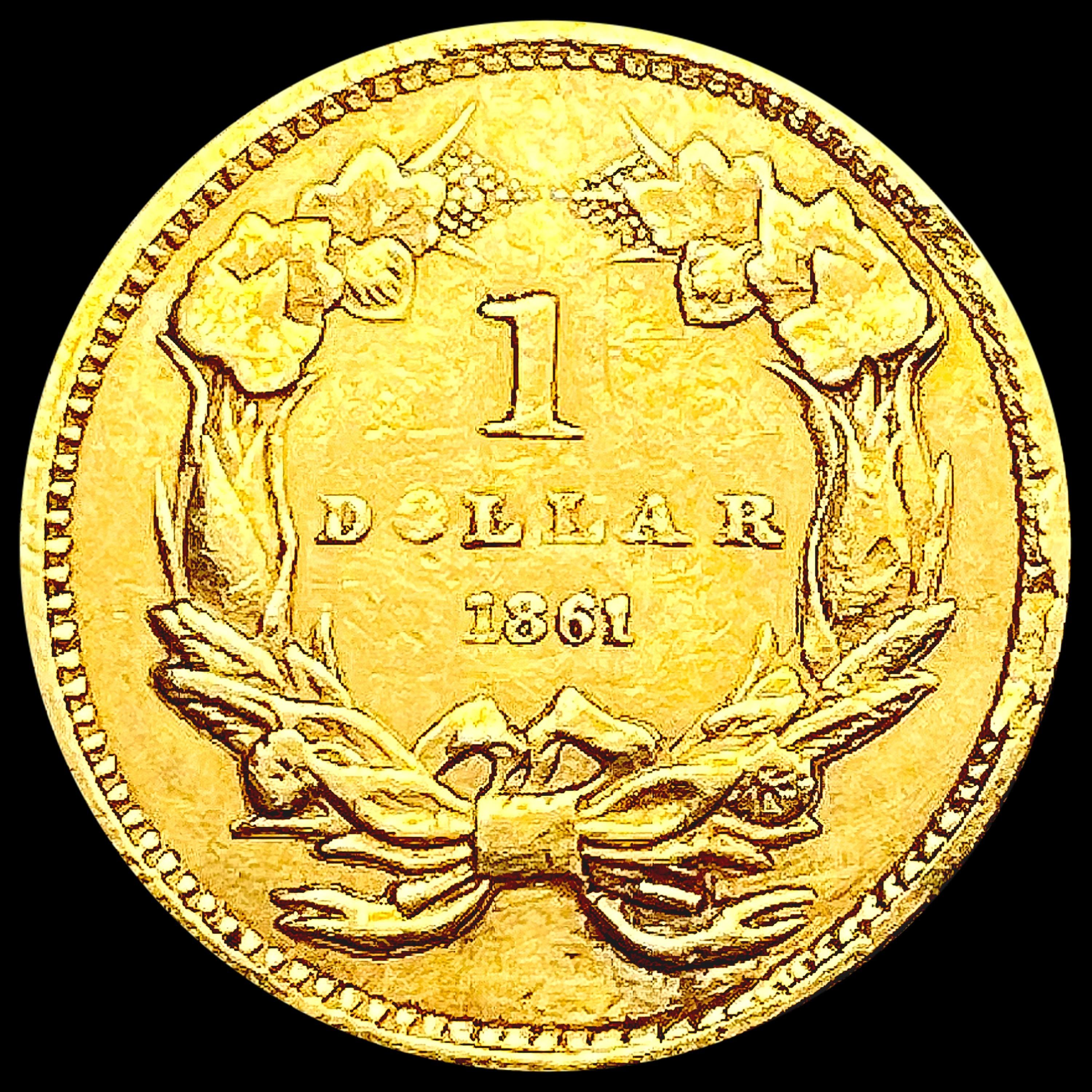 1861 Rare Gold Dollar CLOSELY UNCIRCULATED