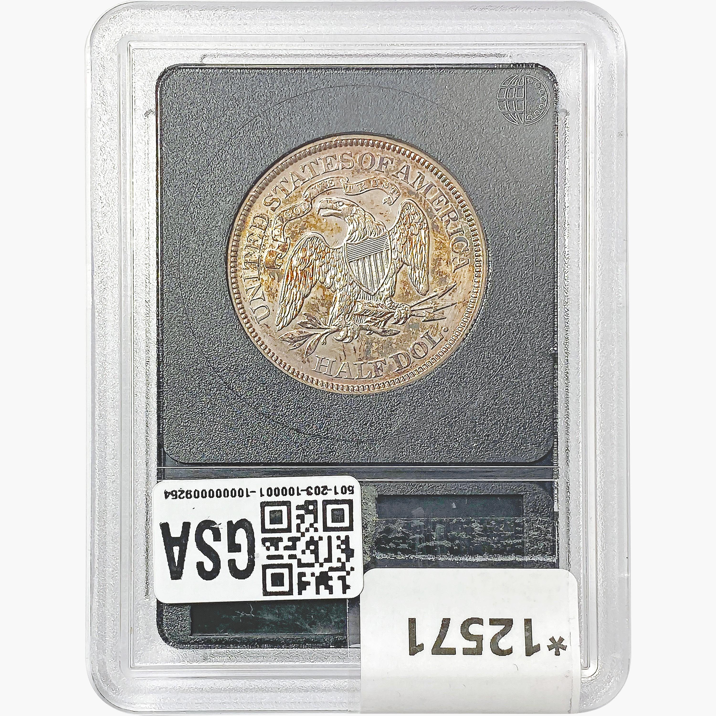 1869 Seated Liberty Half Dollar  AU58