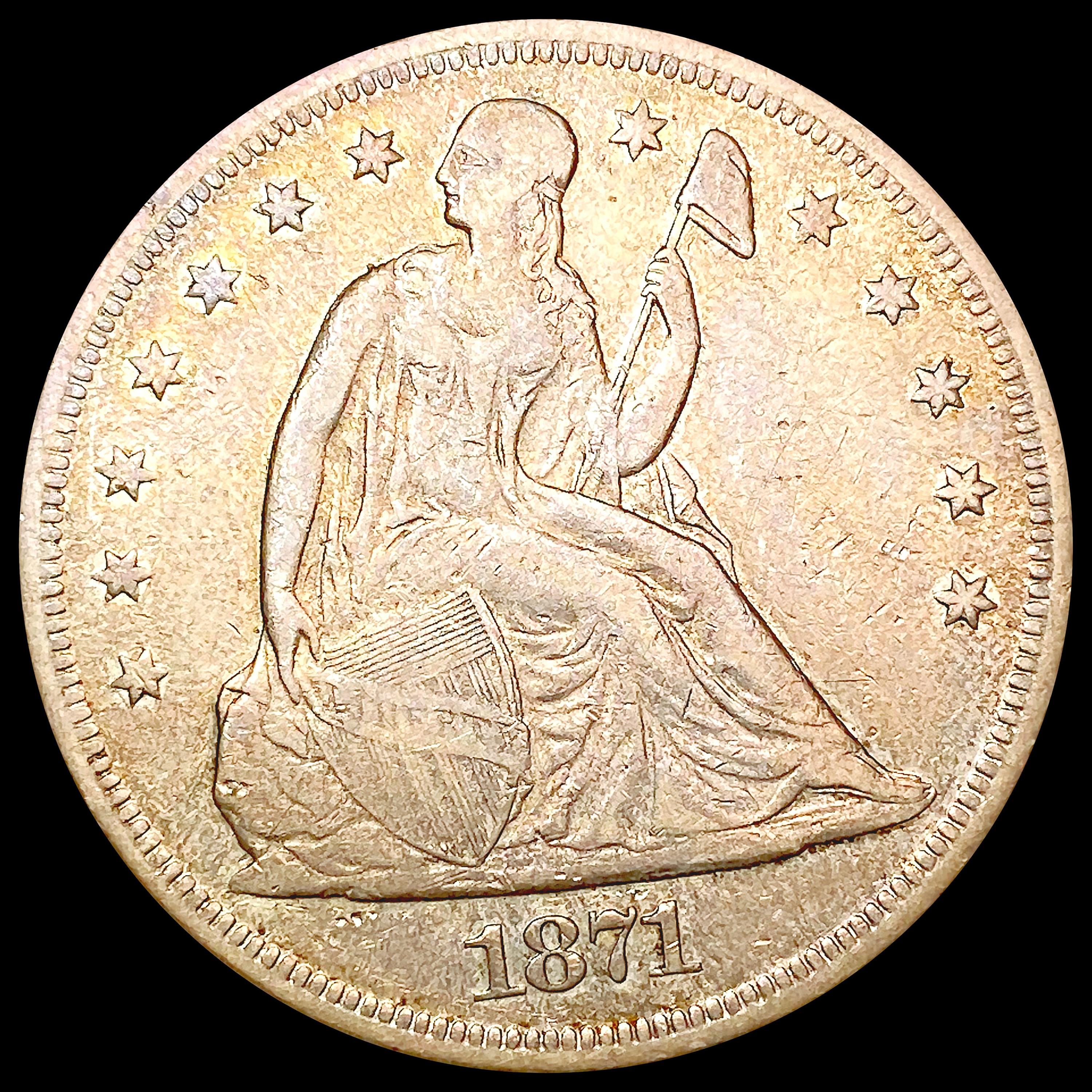 1871 Seated Liberty Dollar LIGHTLY CIRCULATED