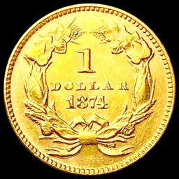 1874 Rare Gold Dollar CLOSELY UNCIRCULATED