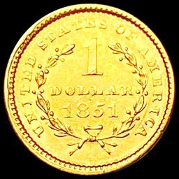 1851 Rare Gold Dollar CLOSELY UNCIRCULATED