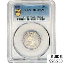 1859 Seated Liberty Quarter PCGS PR66 CAM