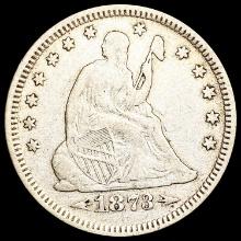 1873 Arws Seated Liberty Quarter NEARLY UNCIRCULAT