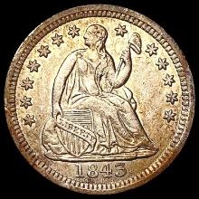 1843 Seated Liberty Half Dime CHOICE AU