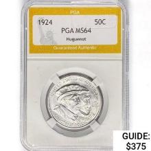 1924 Huguenot Half Dollar PGA MS64