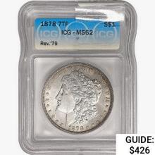 1878 7TF Morgan Silver Dollar ICG MS62 REV 79