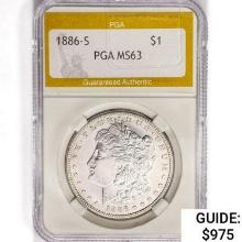 1886-S Morgan Silver Dollar PGA MS63