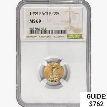 1998 $5 1/10oz. Gold Eagle NGC MS69