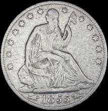 1855-O Arws Seated Liberty Half Dollar LIGHTLY CIR