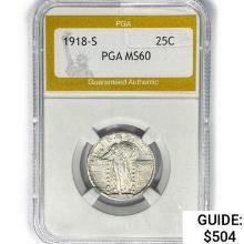 1918-S Standing Liberty Quarter PGA MS60