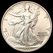 1917 Walking Liberty Half Dollar CLOSELY UNCIRCULA