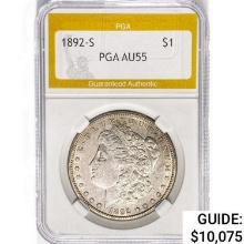 1892-S Morgan Silver Dollar PGA AU55