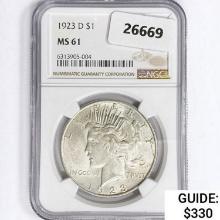 1923-D Silver Peace Dollar NGC MS61