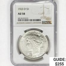 1923-D Silver Peace Dollar NGC AU58