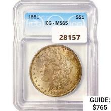 1881 Morgan Silver Dollar ICG MS65