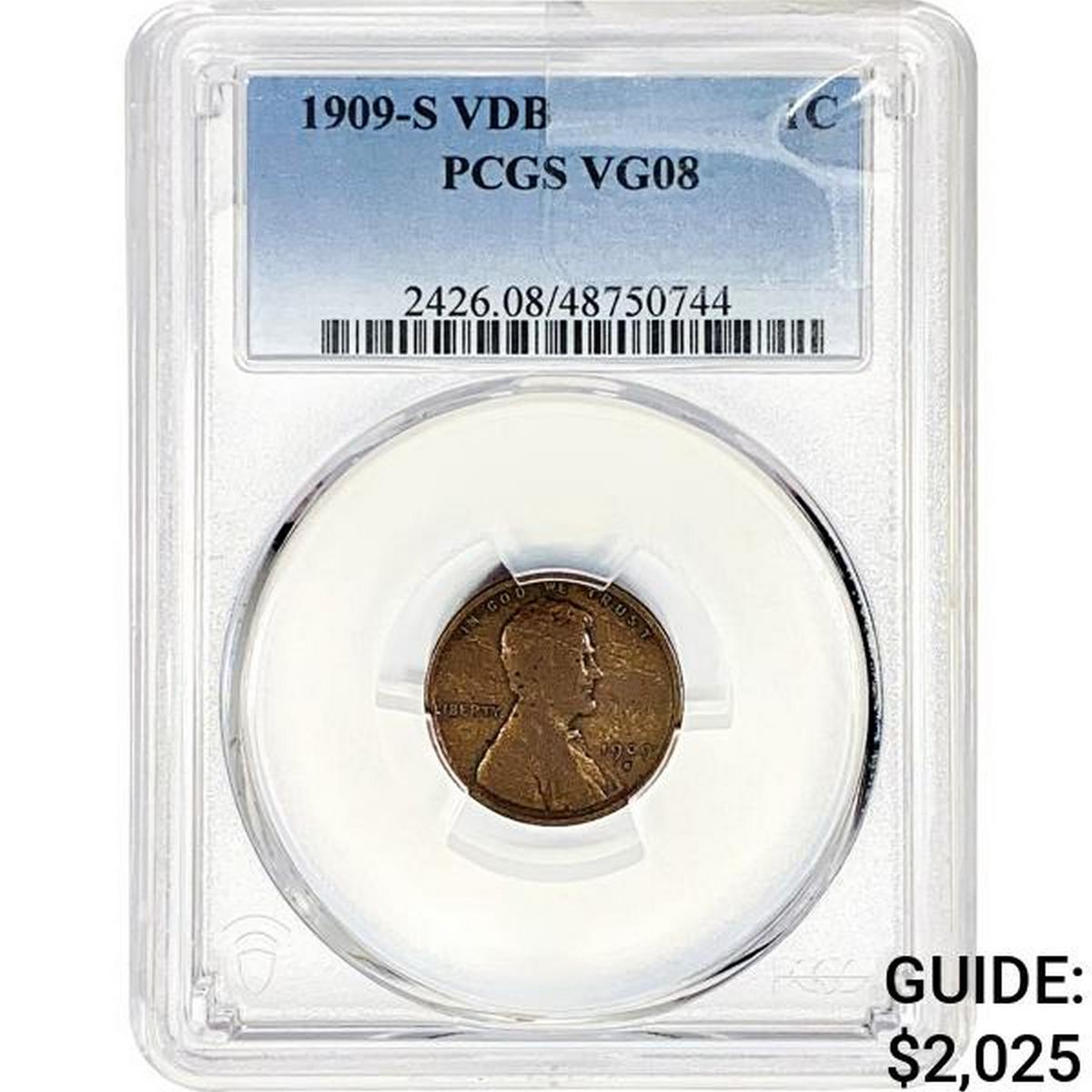 1909-S VDB Wheat Cent PCGS VG08