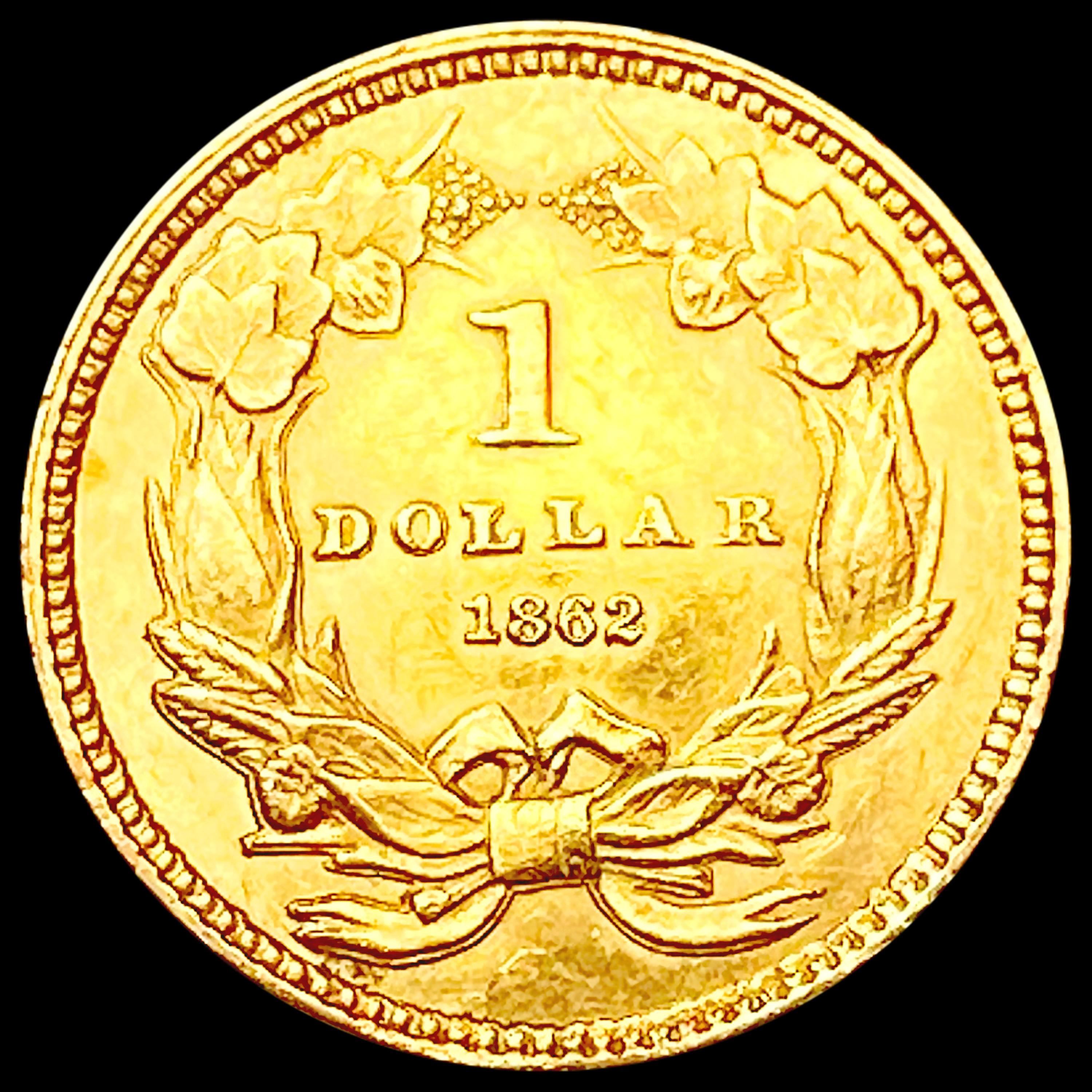 1862 Rare Gold Dollar CLOSELY UNCIRCULATED