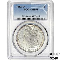 1882-O Morgan Silver Dollar PCGS MS63