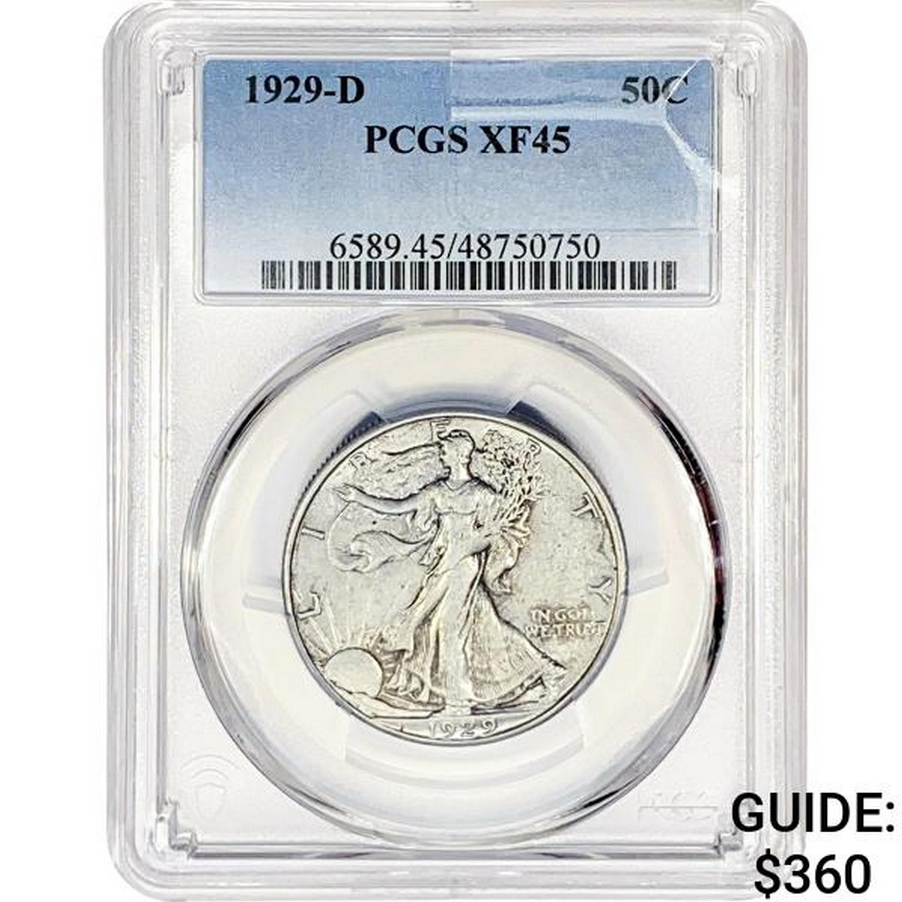 1929-D Walking Liberty Half Dollar PCGS XF45