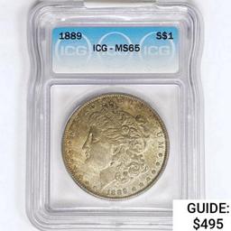 1889 Morgan Silver Dollar ICG MS65