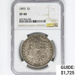 1893 Morgan Silver Dollar NGC XF40