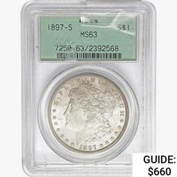 1897-S Morgan Silver Dollar PCGS MS63