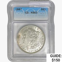 1887 Morgan Silver Dollar ICG MS63