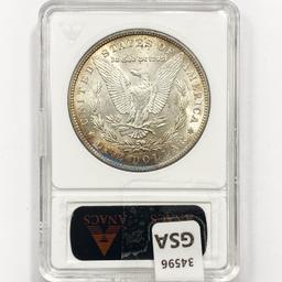 1878 Morgan Silver Dollar ANACS AU55 Rev 79