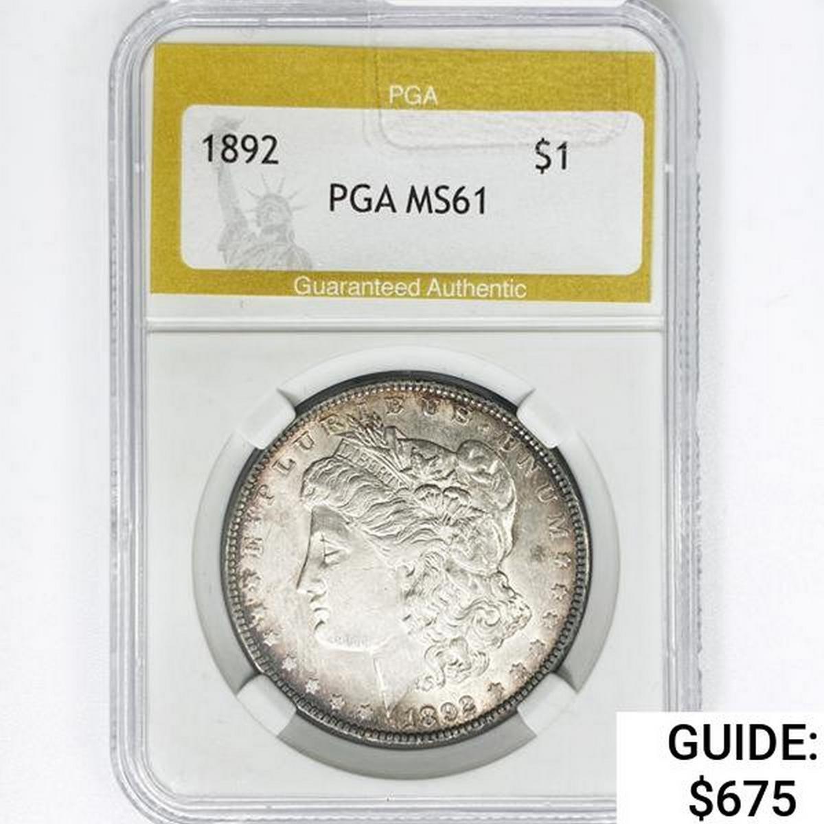 1892 Morgan Silver Dollar PGA MS61