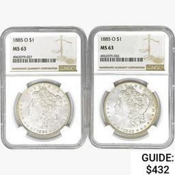 1885-O [2] Morgan Silver Dollar NGC MS63