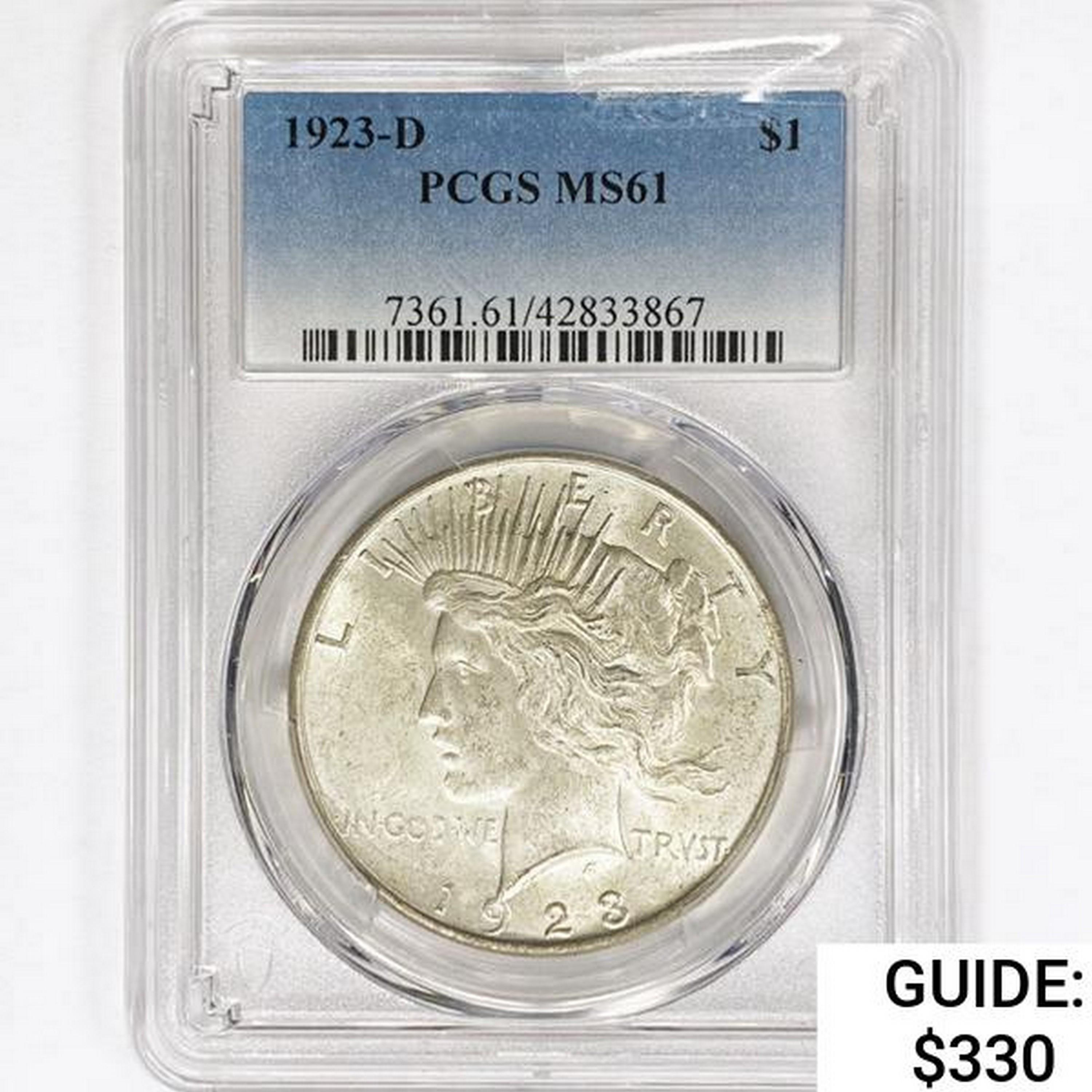 1923-D Silver Peace Dollar PCGS MS61