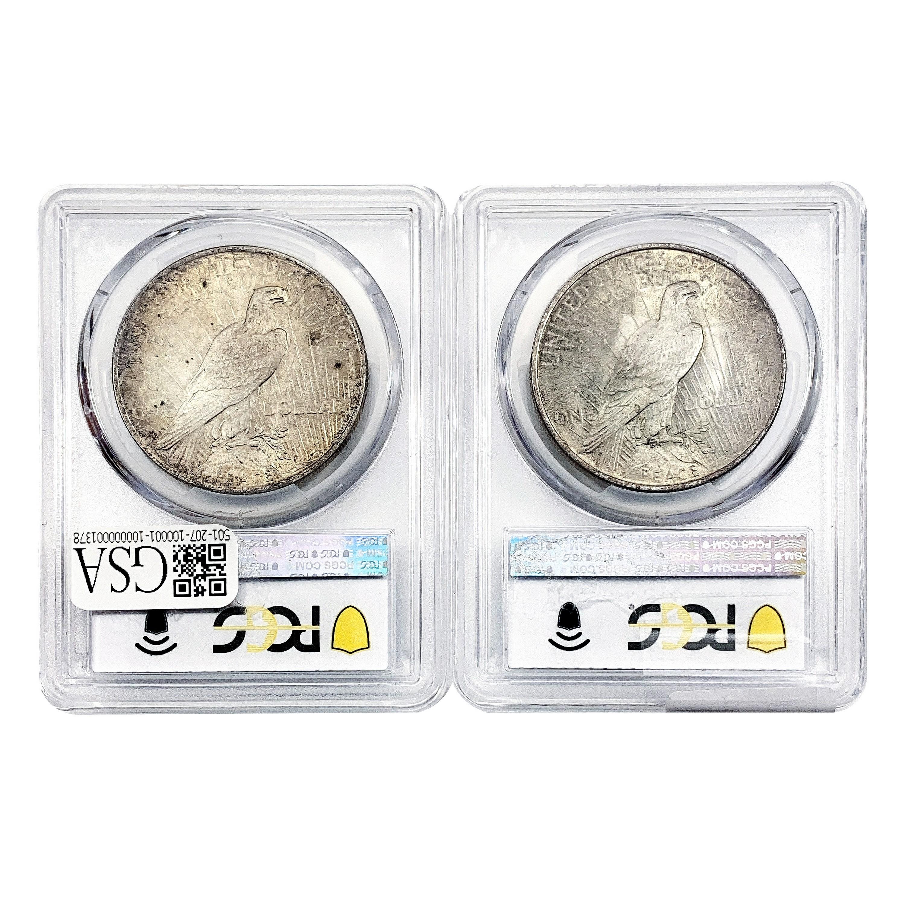 1923 [2] Silver Peace Dollar PCGS MS63