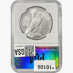 1926-S Silver Peace Dollar PGA MS62