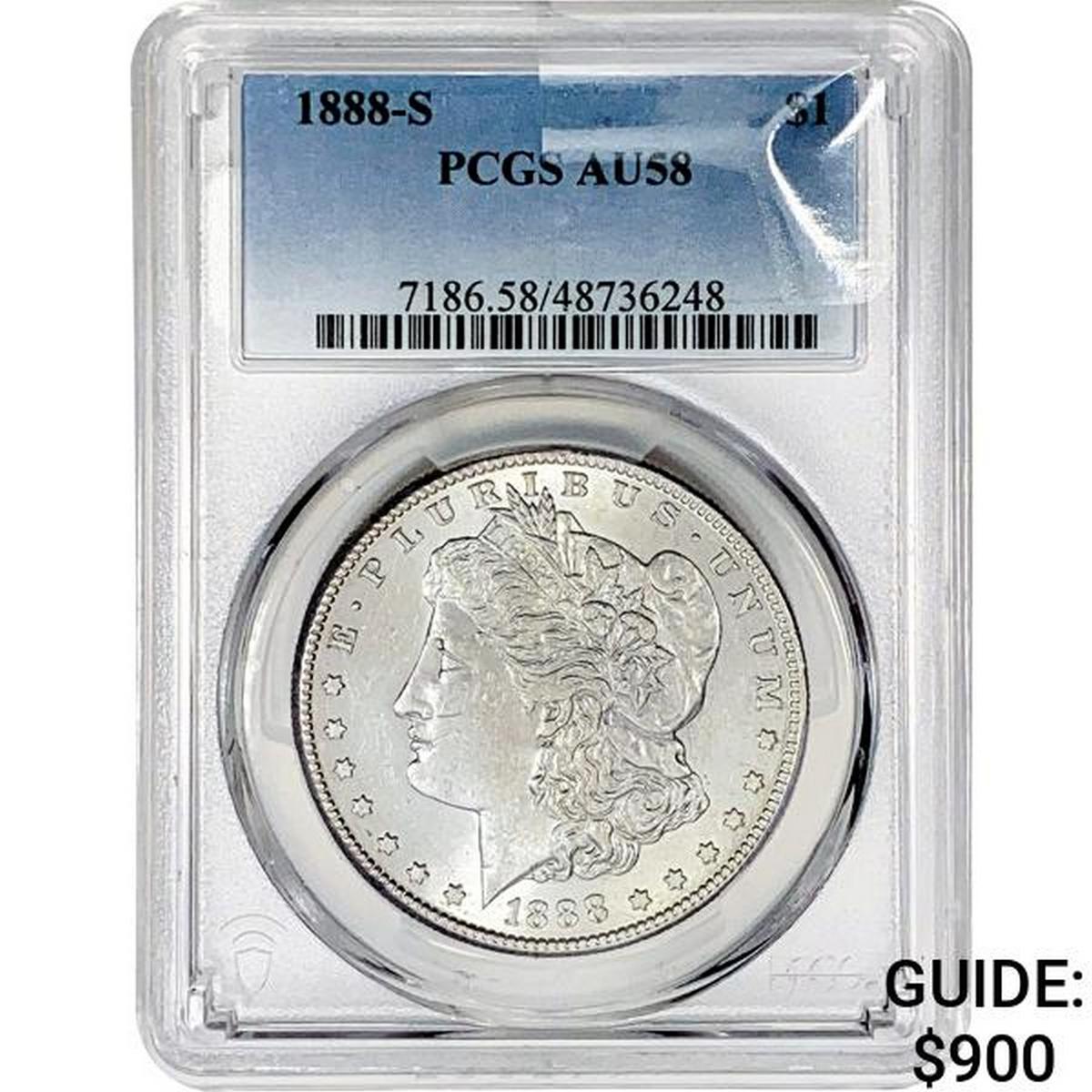 1888-S Morgan Silver Dollar PCGS AU58