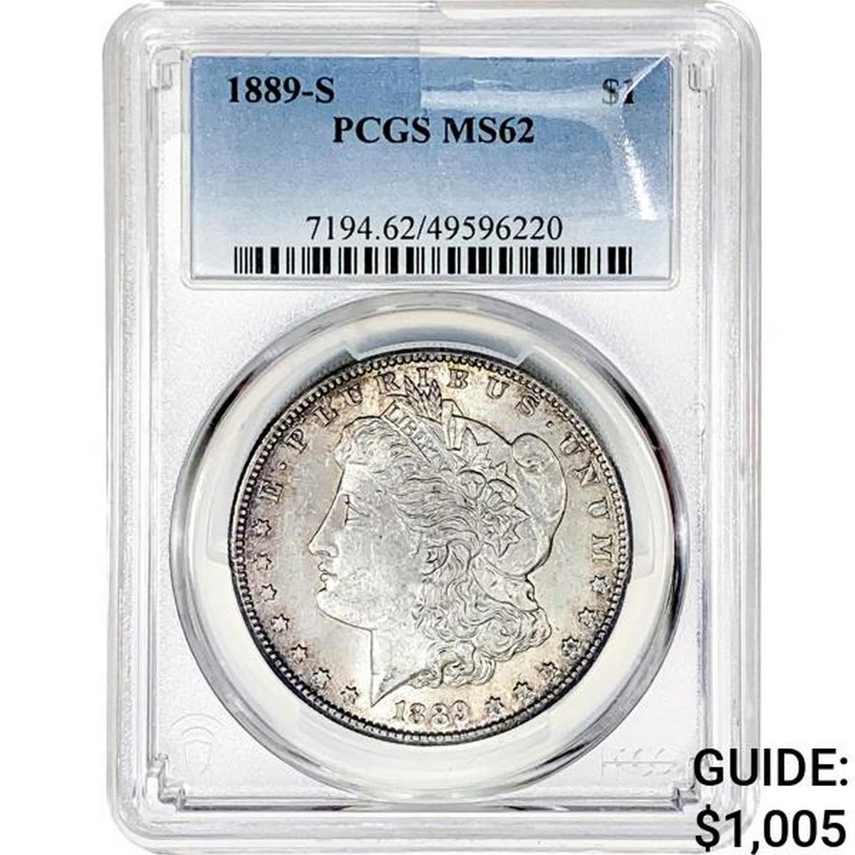 1889-S Morgan Silver Dollar PCGS MS62