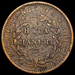 1847 Hapa Haneri Large Cent NICELY CIRCULATED