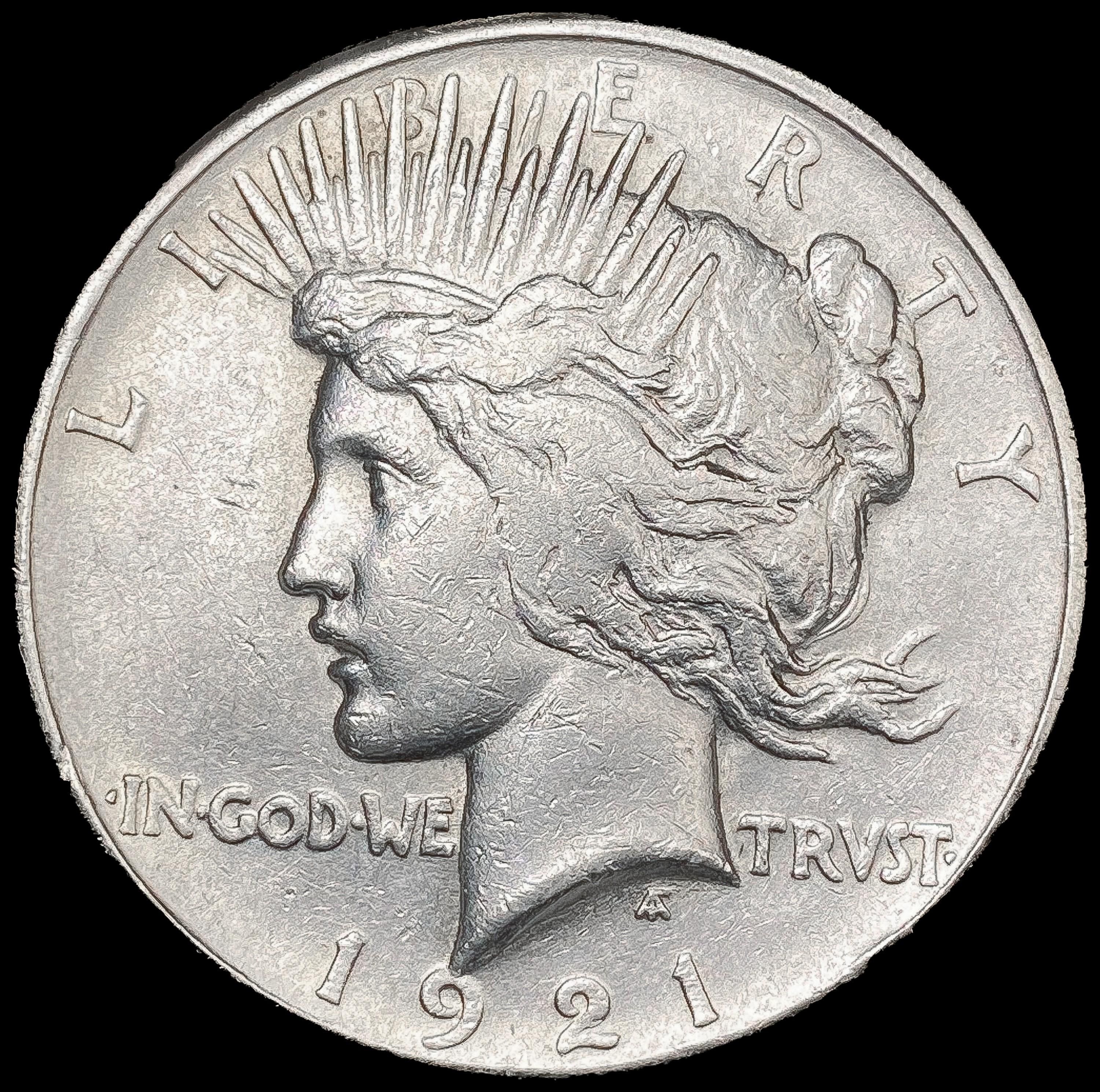 1921 Silver Peace Dollar NEARLY UNCIRCULATED