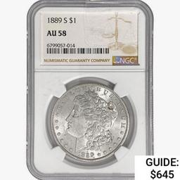 1889-S Morgan Silver Dollar NGC AU58