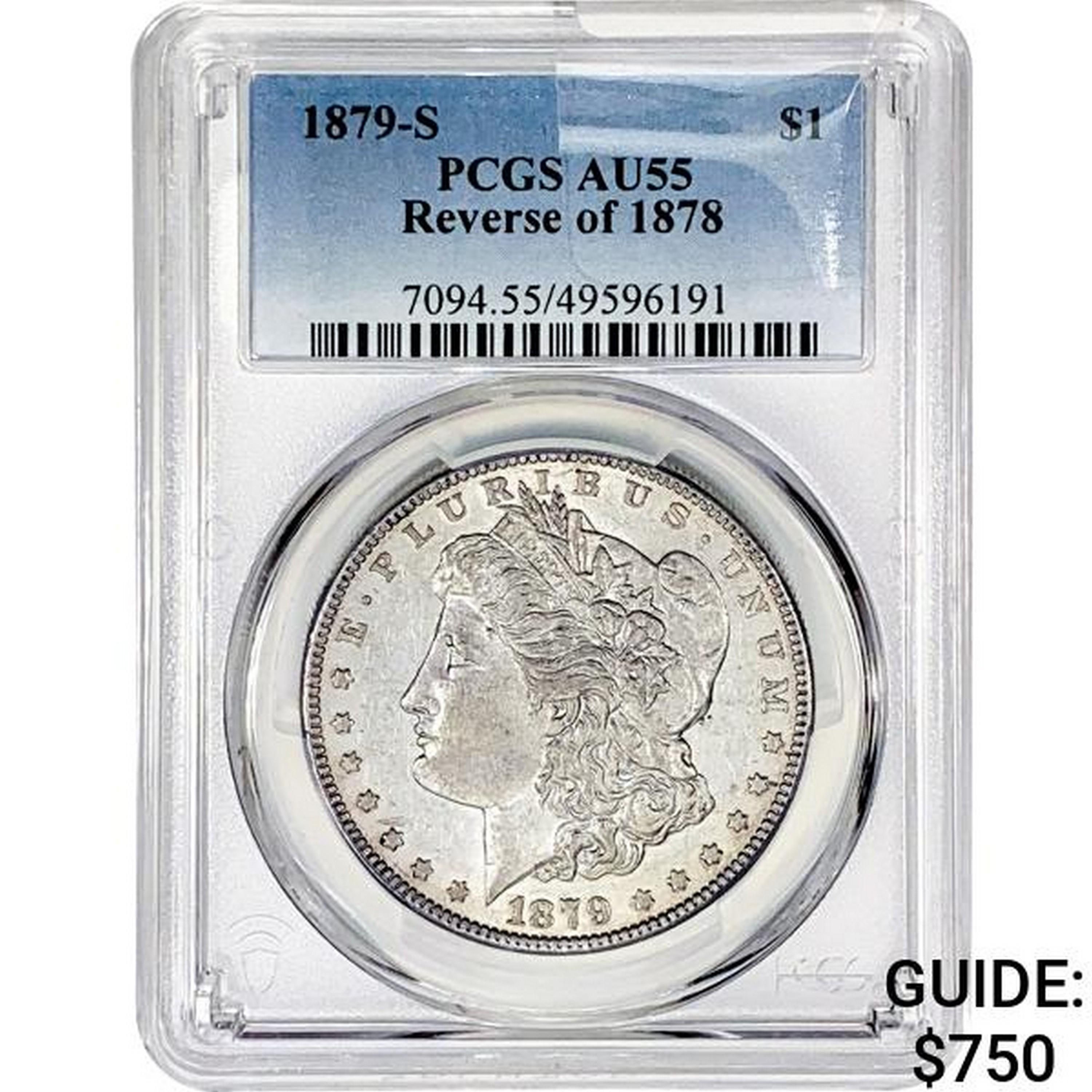 1879-S Morgan Silver Dollar PCGS AU55 REV 78