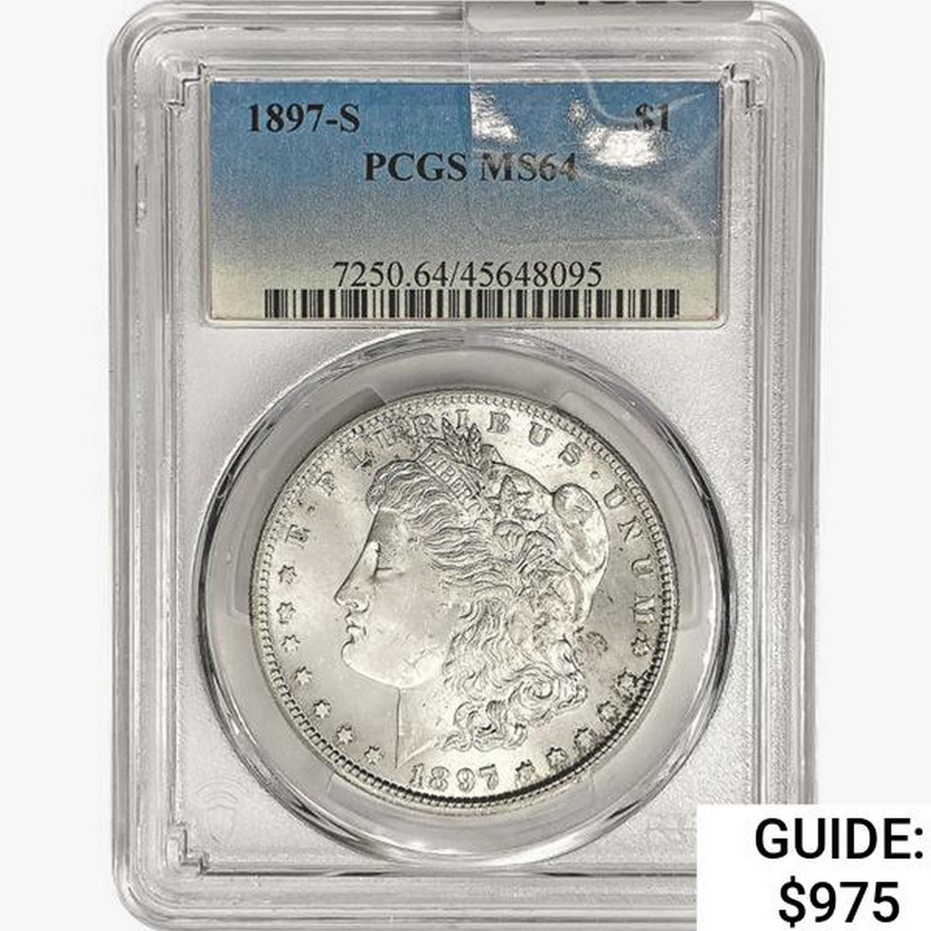 1897-S Morgan Silver Dollar PCGS MS64