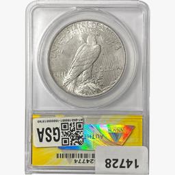 1935 Silver Peace Dollar ANACS MS63