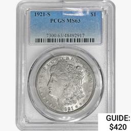 1921-S Morgan Silver Dollar PCGS MS63