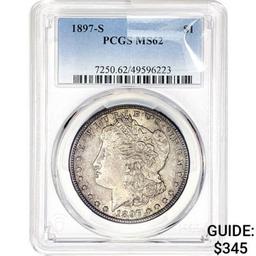 1897-S Morgan Silver Dollar PCGS MS62