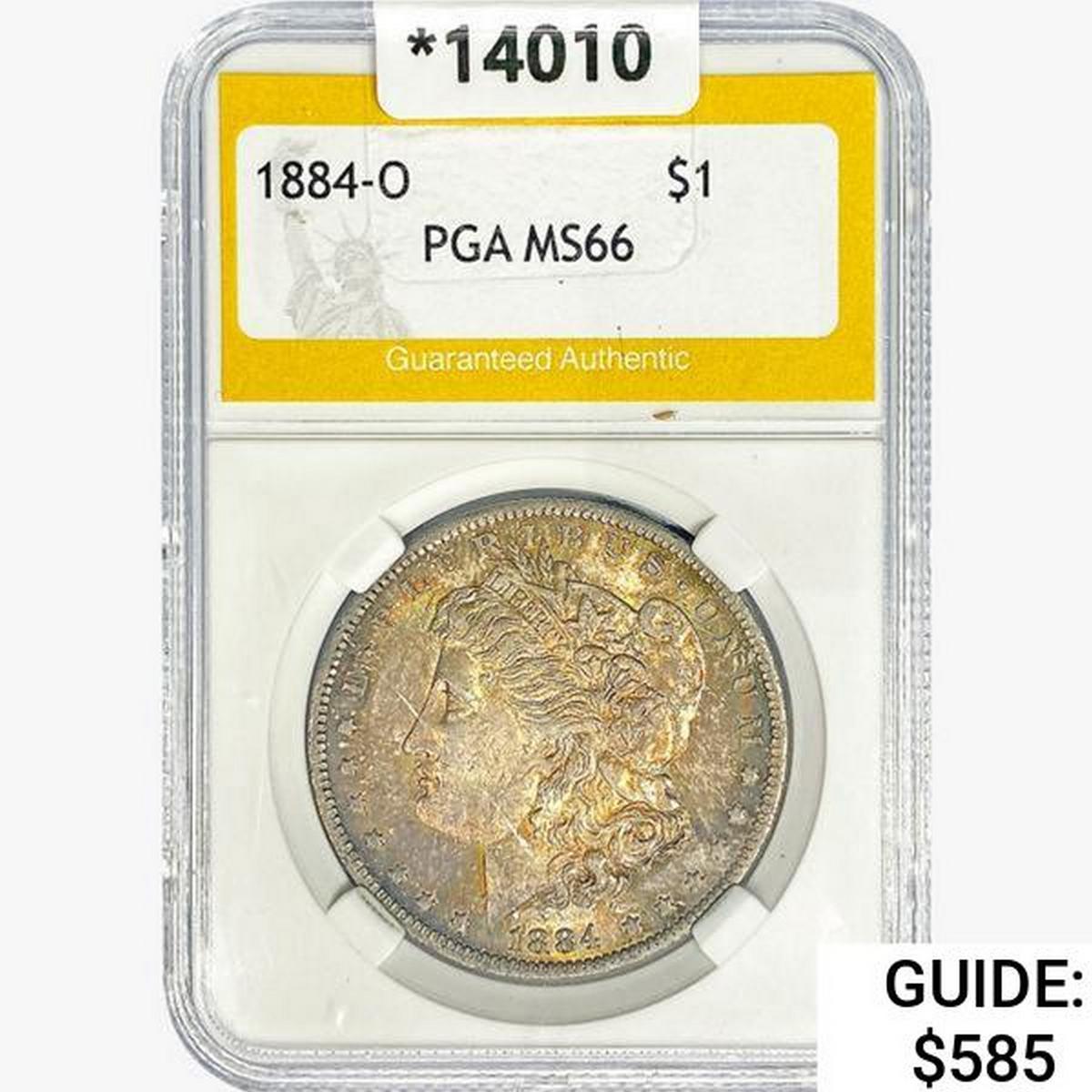 1884-O Morgan Silver Dollar PGA MS66