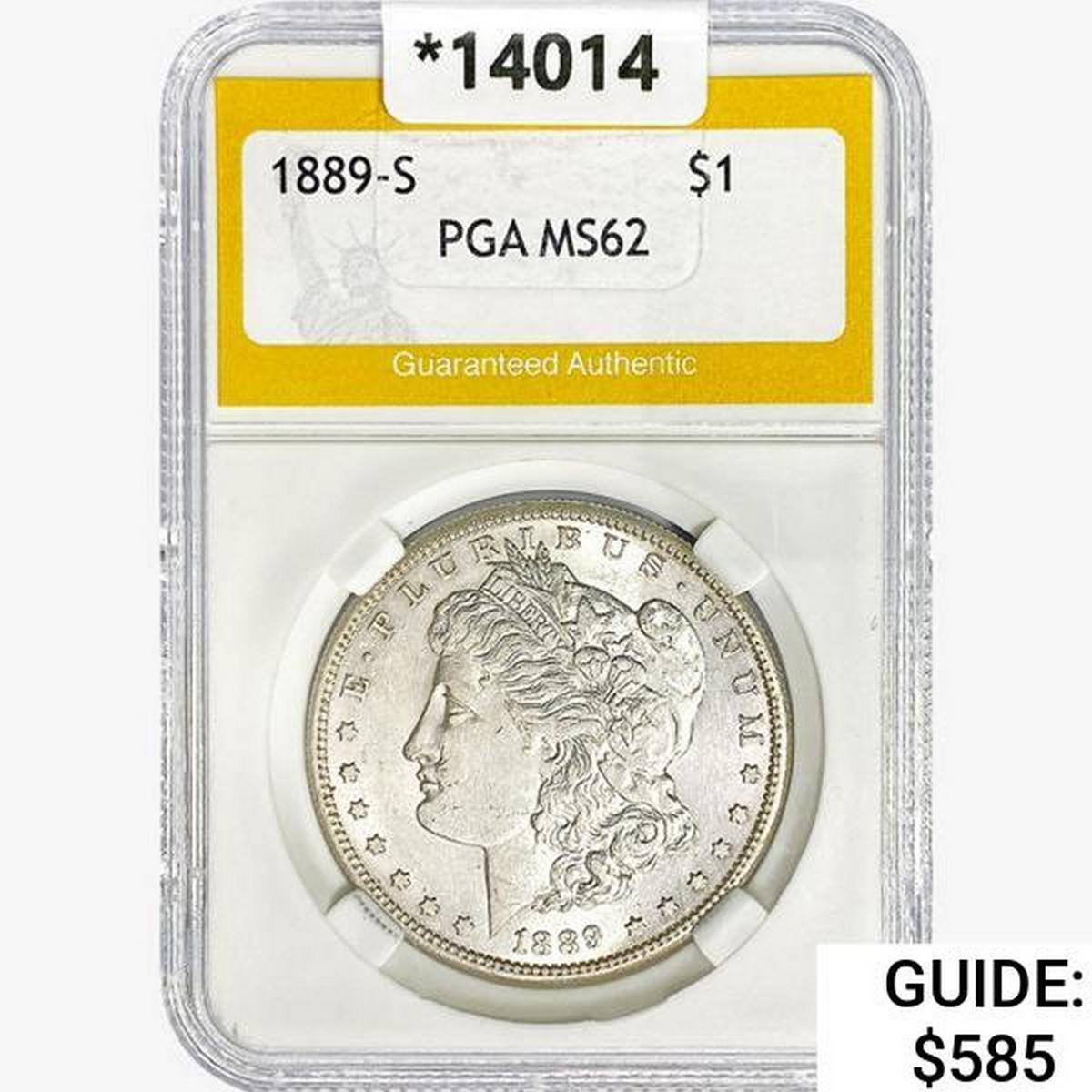 1889-S Morgan Silver Dollar PGA MS62