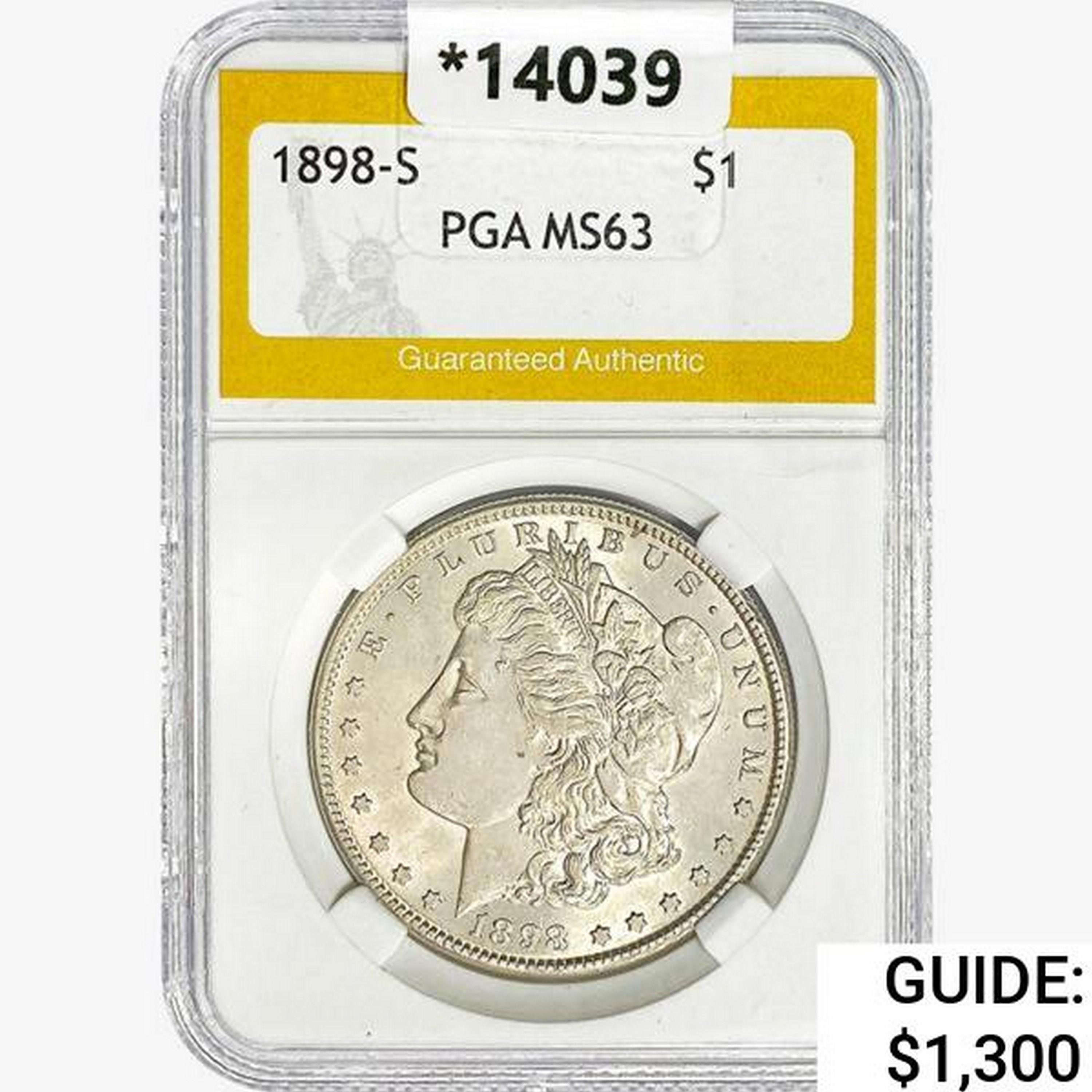 1898-S Morgan Silver Dollar PGA MS63