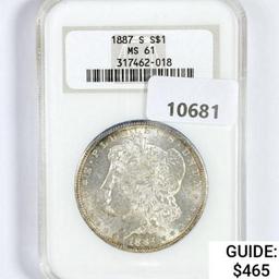 1887-S Morgan Silver Dollar NGC MS61