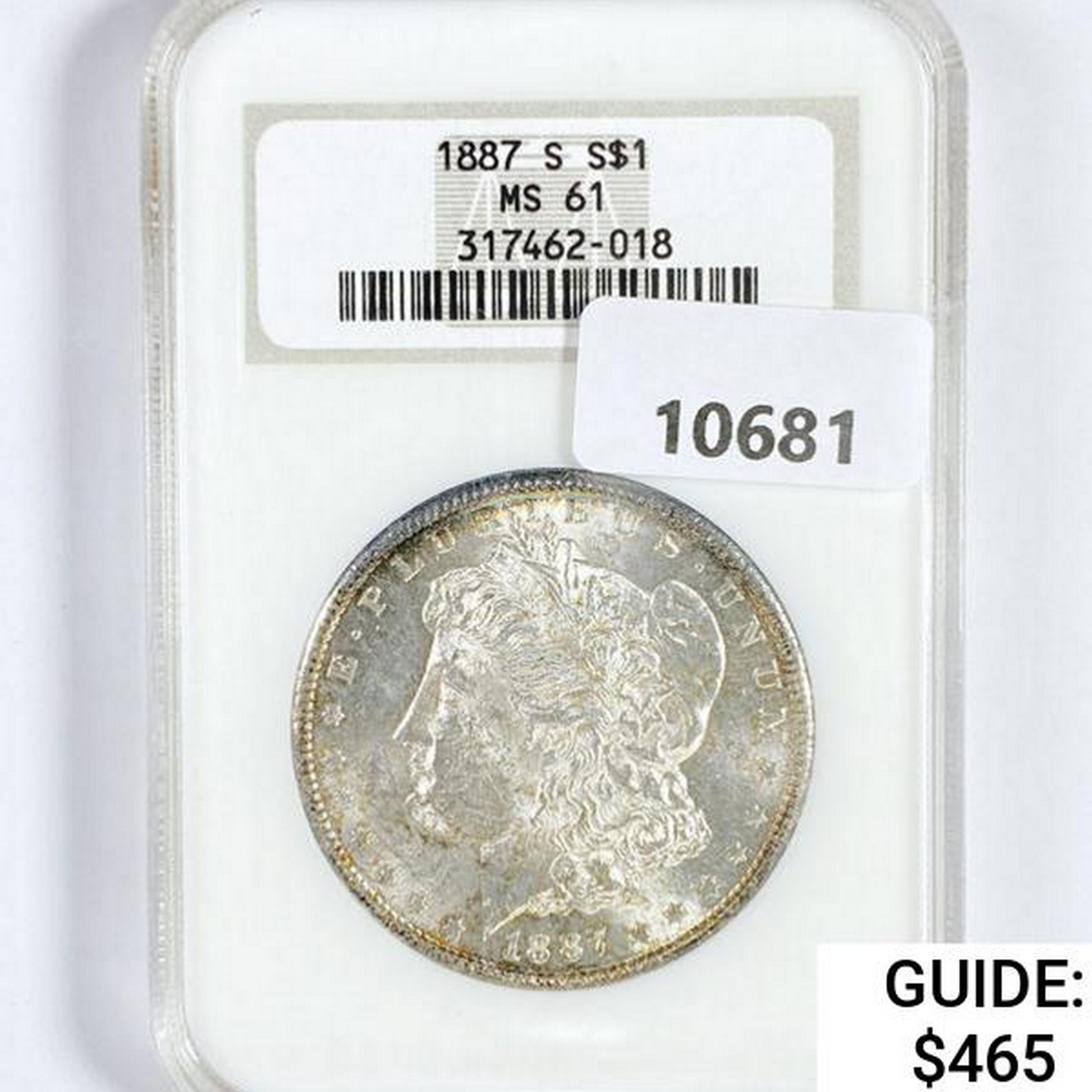 1887-S Morgan Silver Dollar NGC MS61